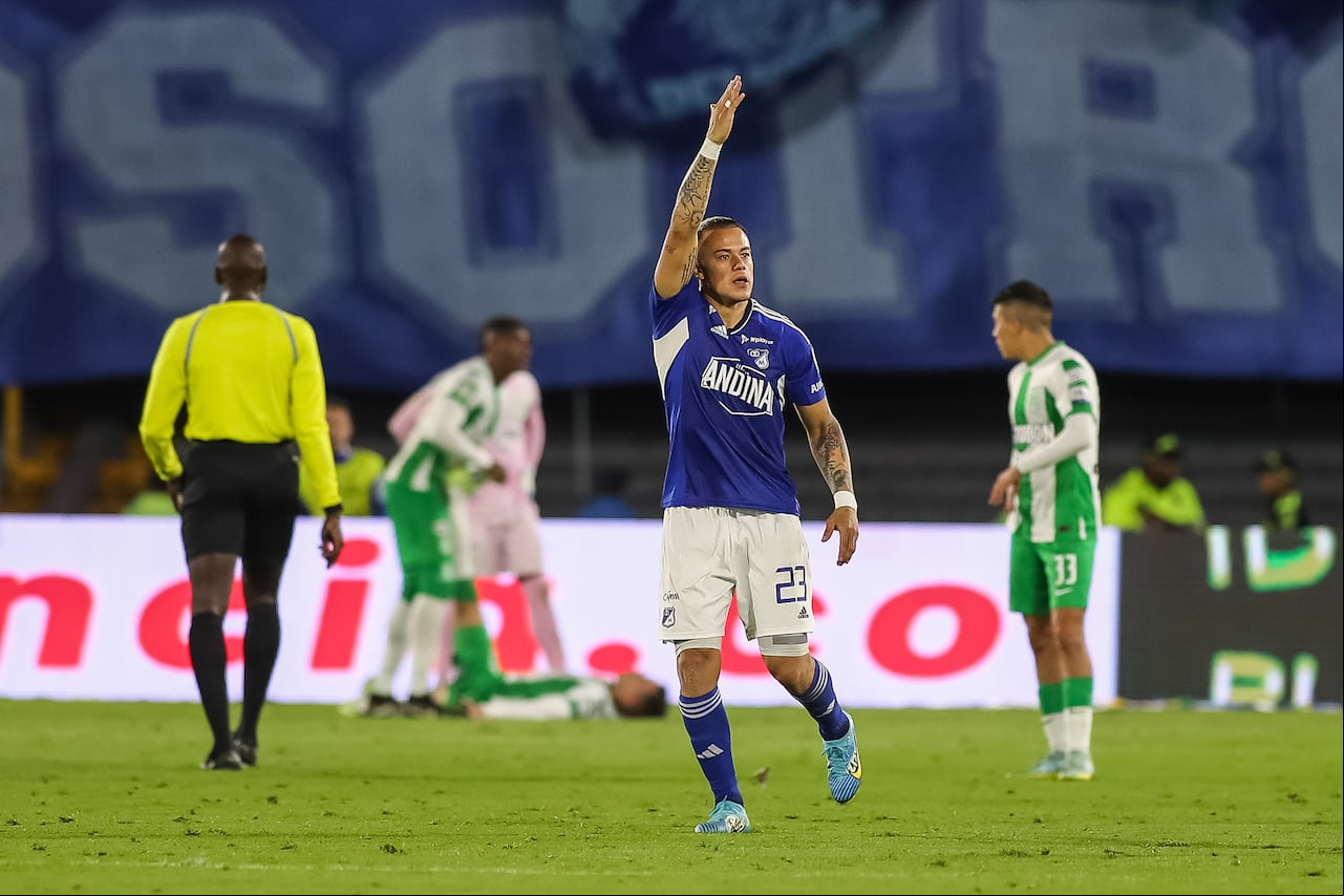 Bogotá. Noviembre 15 2023. Millonarios enfrenta a Atletico Nacional en el partido de ida de la final de la Copa BetPlay, en el estadio El Campin. (Colprensa - John Paz)