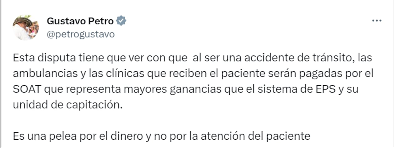 El presidente Gustavo Petro se volvió a referir a la situación del Soat en Colombia.