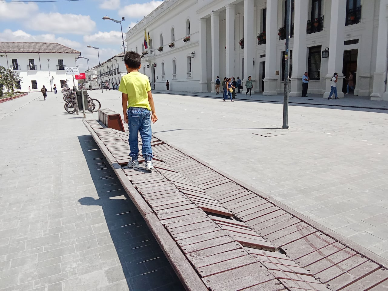 Esta es la presentación actual del parque Caldas de Popayán tras la expulsión de cenizas de los volcanes Curiquinga y Puracé.