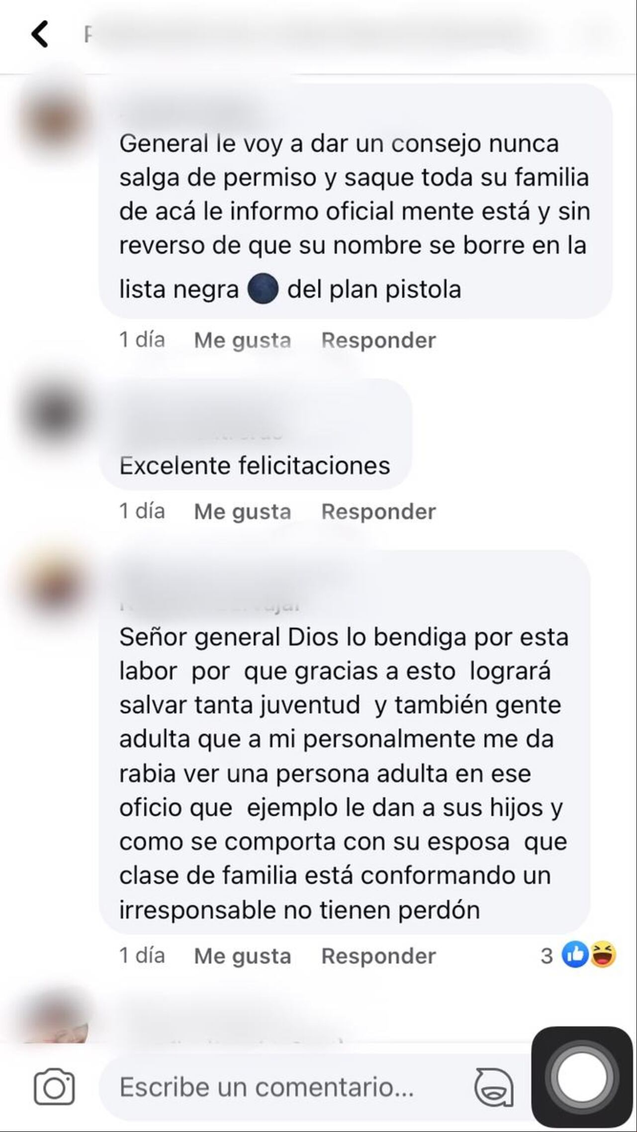 Imagen de la amenaza por una transmisión realizada en Facebook live.