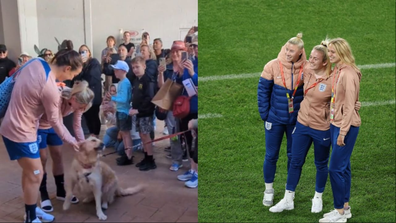La visita de las jugadoras de Inglaterra.