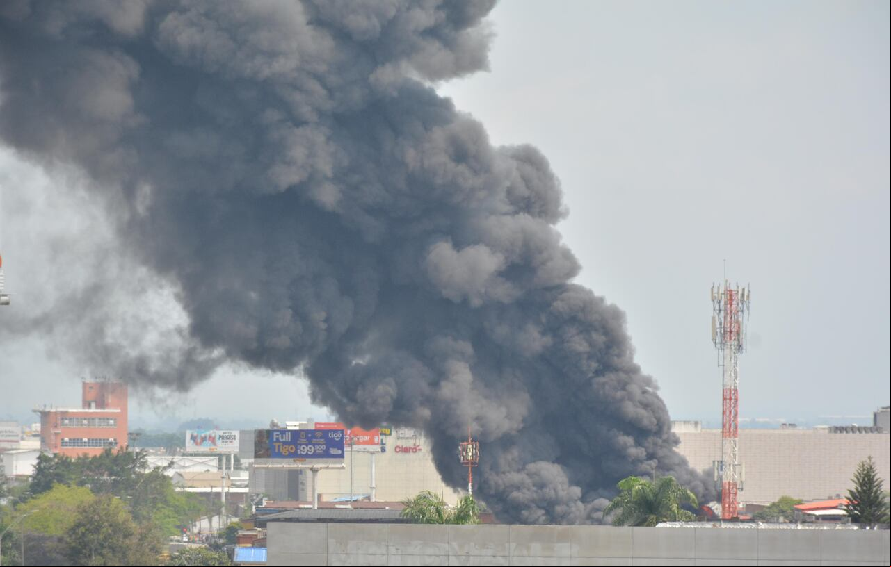 Las imágenes dan cuenta de la gran humareda producto del incendio.