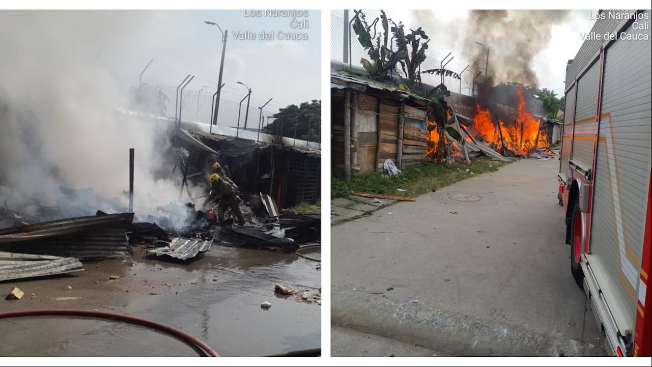 El Cuerpo Voluntario de Bomberos de Cali hizo un gran trabajo para evitar que las llamas consumieran más locales este 8 de diciembre.
