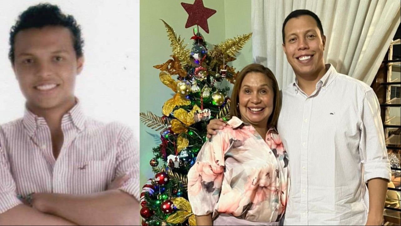 Oneida Escobar y su hijo Jorge Colmenares.