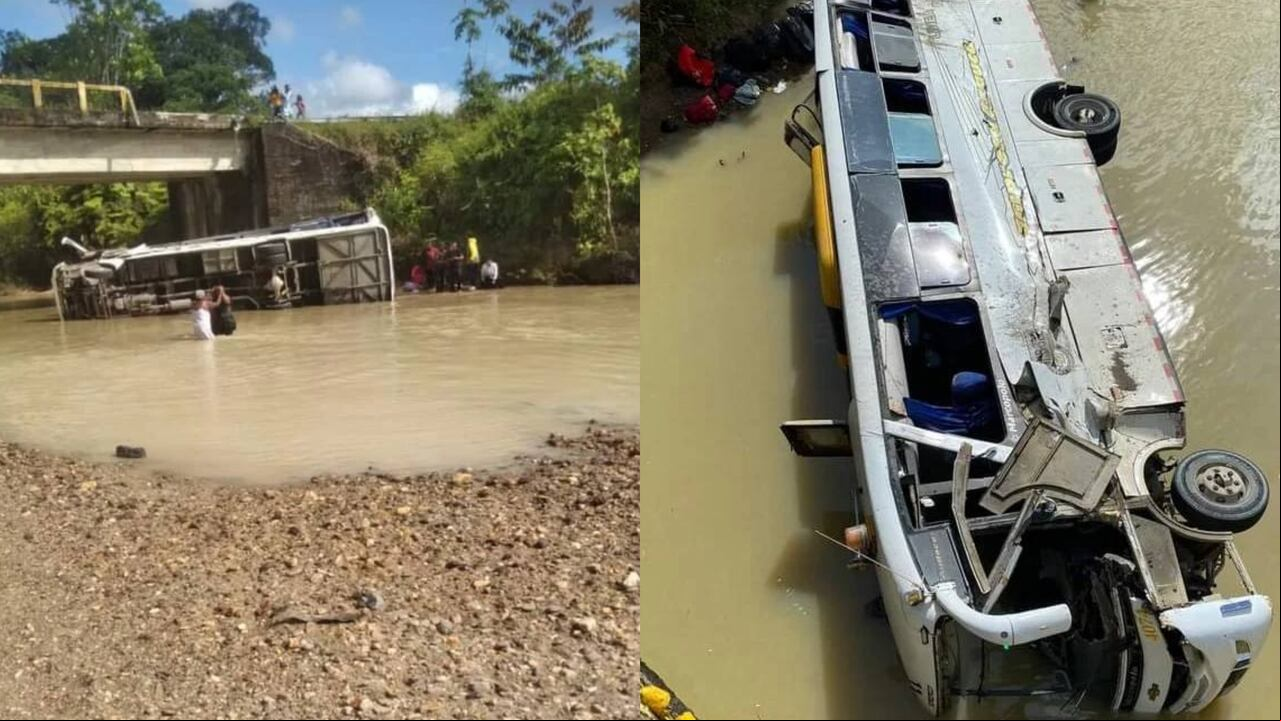El bus se salió de la vía y terminó cayendo a la quebrada.