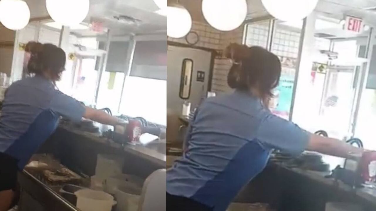 La cantante estuvo varios minutos atendiendo clientes en una cafetería de Alabama