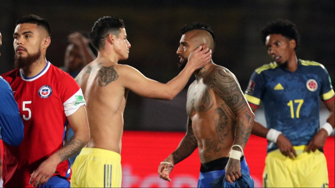 James y Vidal en juego por eliminatorias a Catar 2022.