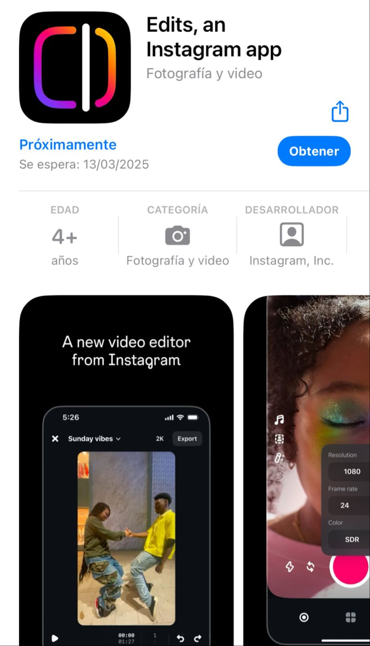 El aplicativo desarrollado por Instagram estaría disponible en la app store desde marzo de 2025.