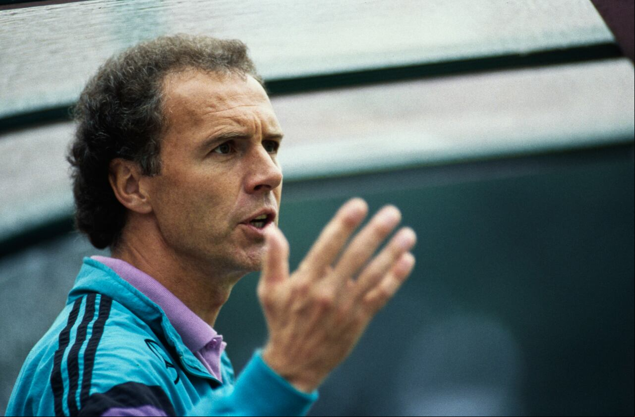 Franz Beckenbauer como técnico de Alemania en la Copa Mundial de Italia 1990.