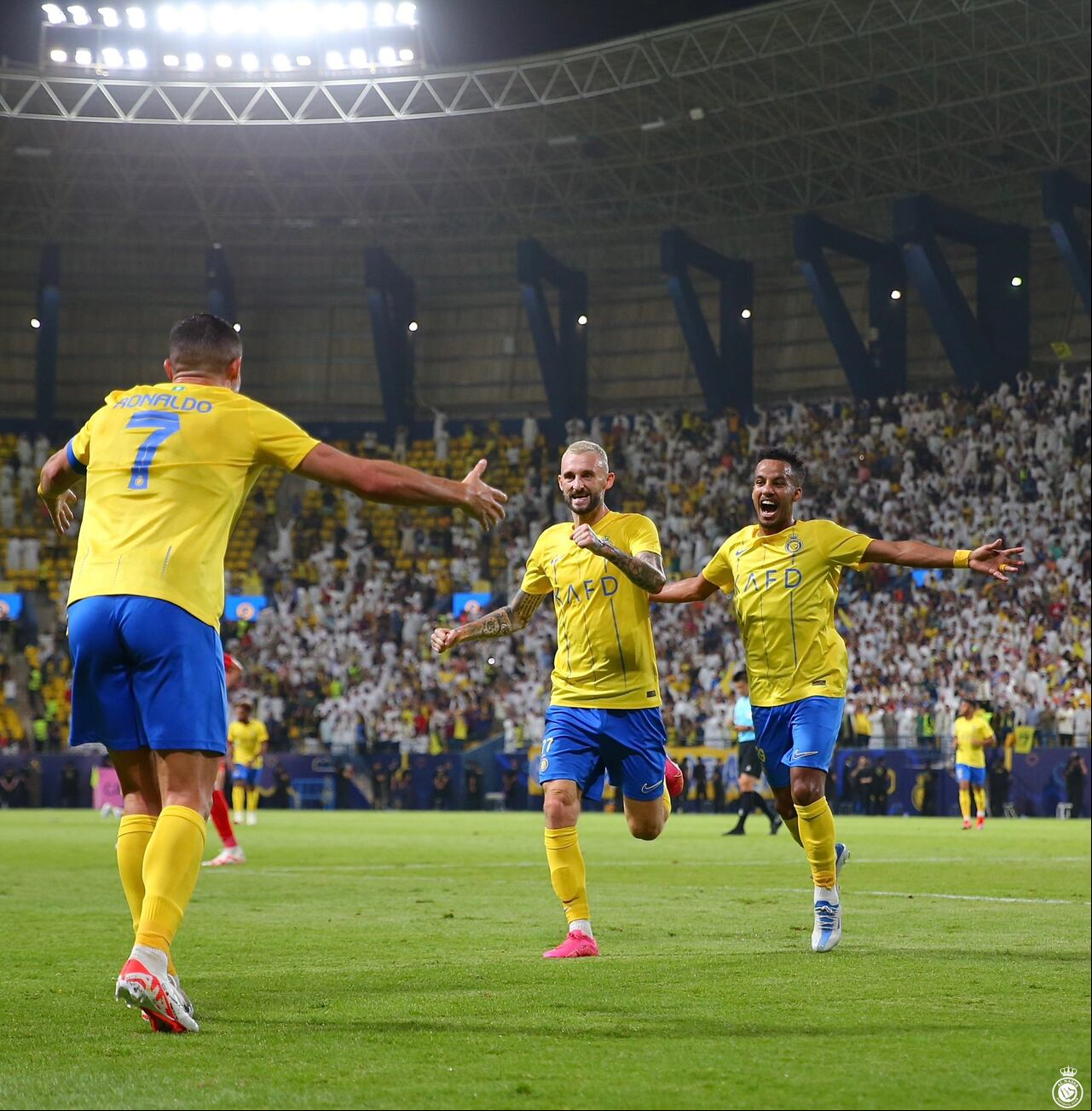 Cristiano Ronaldo celebrando el gol de Brozovic.