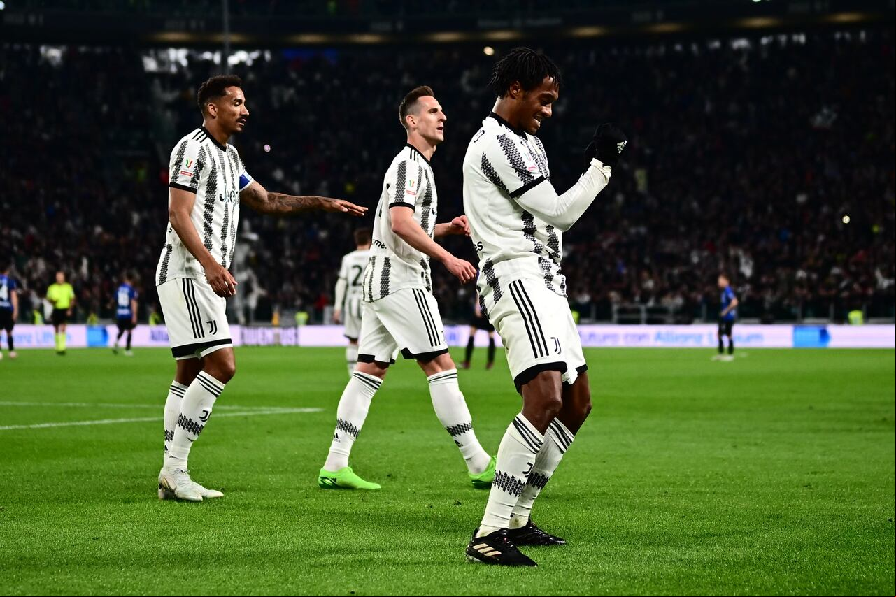 Juan Guillermo Cuadrado marcó gol en el juego de la semifinal de la Copa de Italia entre la Juventus y el Inter de Milán. Foto: AFP