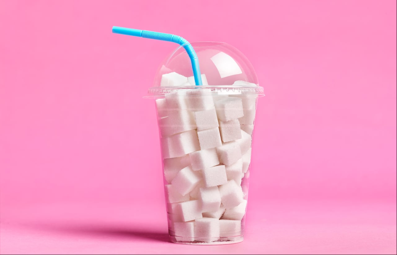 artistic vision of the excess sugar in fizzy soda style drinks a contributing factor to childhood diabetes