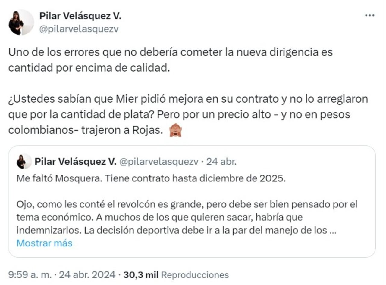 Información de Pilar Velásquez sobre la salida de Kevin Mier de Nacional.