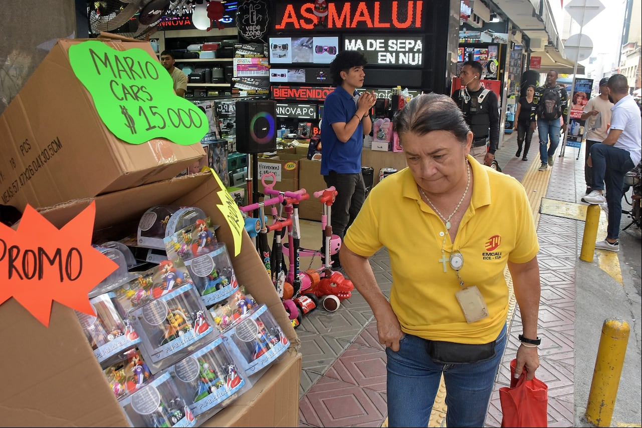 Activación del comercio en el centro de Cali en diciembre.