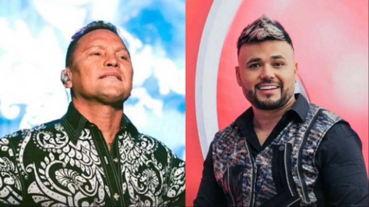 Ciro Quiñonez y Giovanny Ayala, cantantes de música popular.