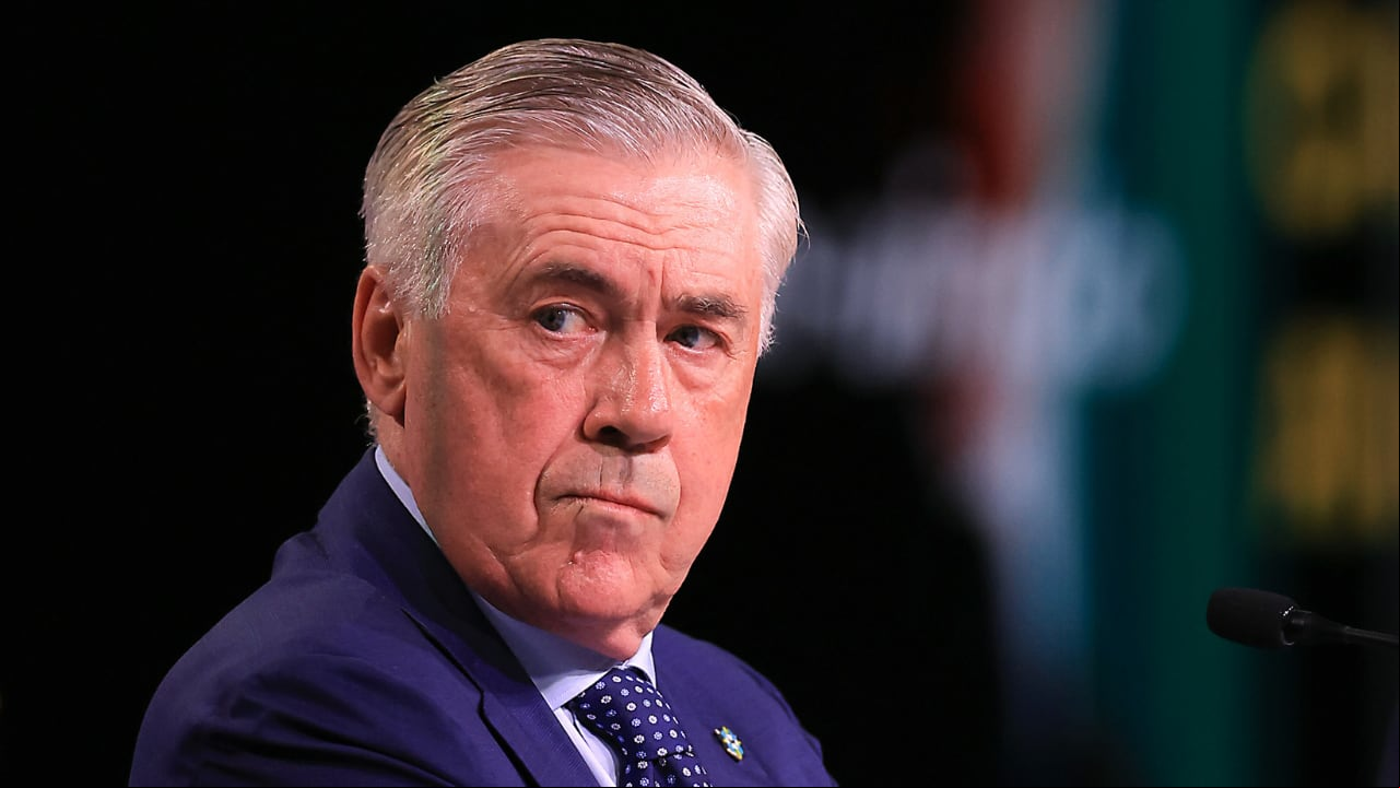 Carlo Ancelotti en su presentación con la Selección de Brasil rumbo al Mundial 2026