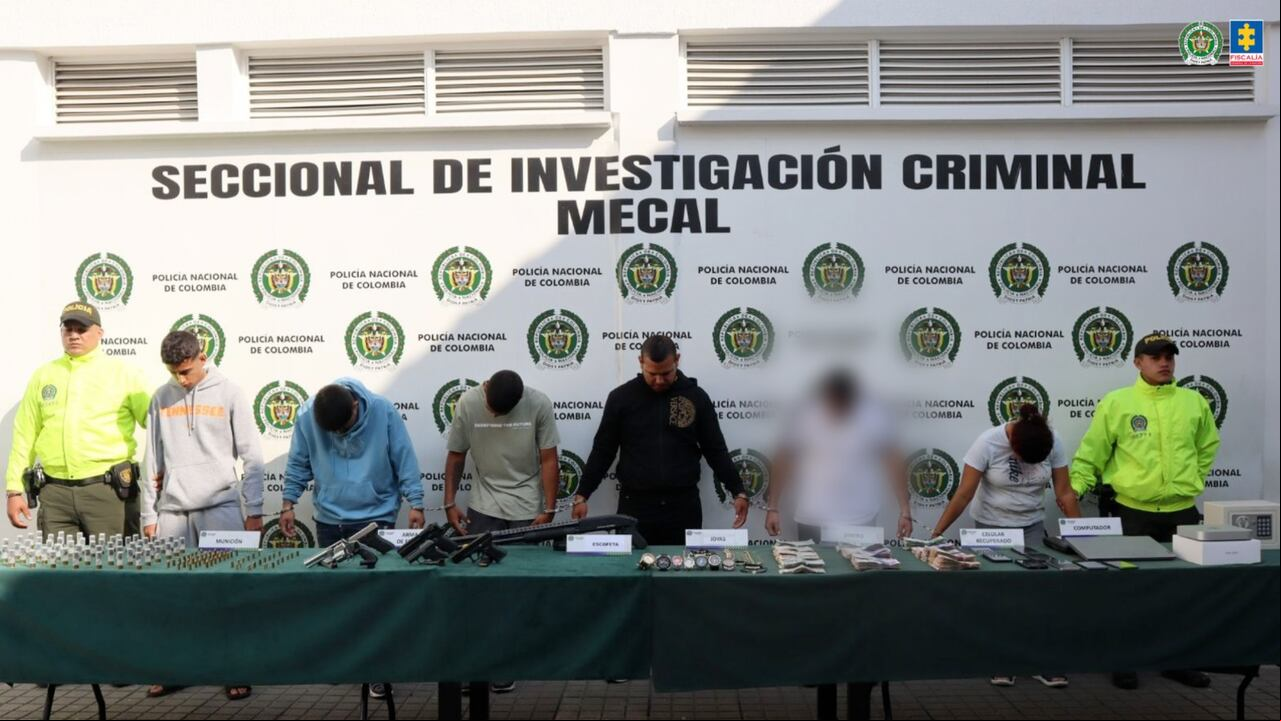 La banda de motoladrones perseguían a sus víctimas a quienes violentamente despojaban de sus pertenencias en hechos registrados en los municipios de Cali y Jamundí. Foto Fiscalía General de la Nación.