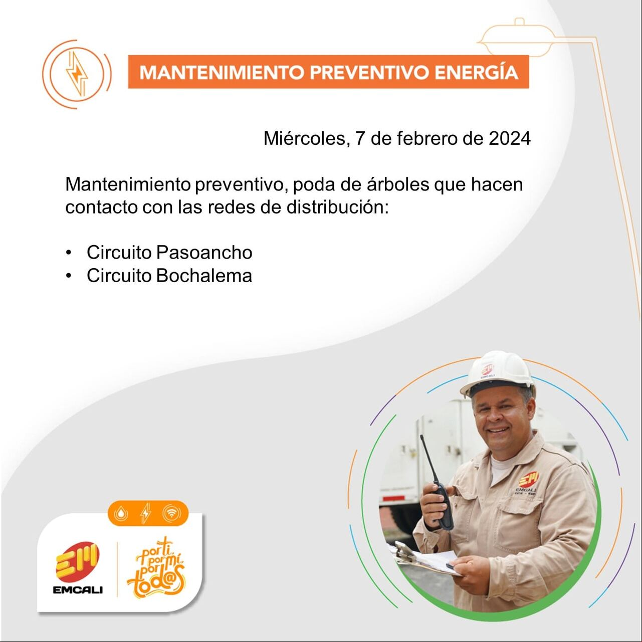 Varios barrios de Cali no se quedarán sin el servicio de energía este miércoles 7 de febrero.