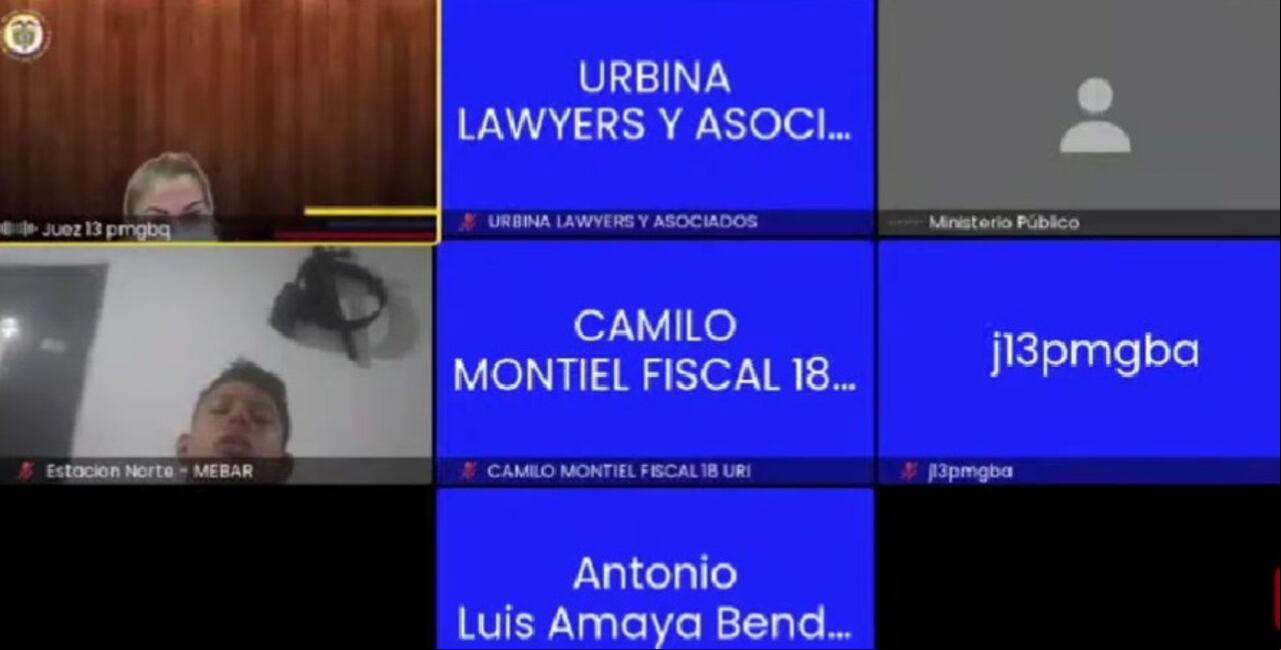 El joven Luis Rafael Acosta Solano en audiencia de legalización de captura por el hecho