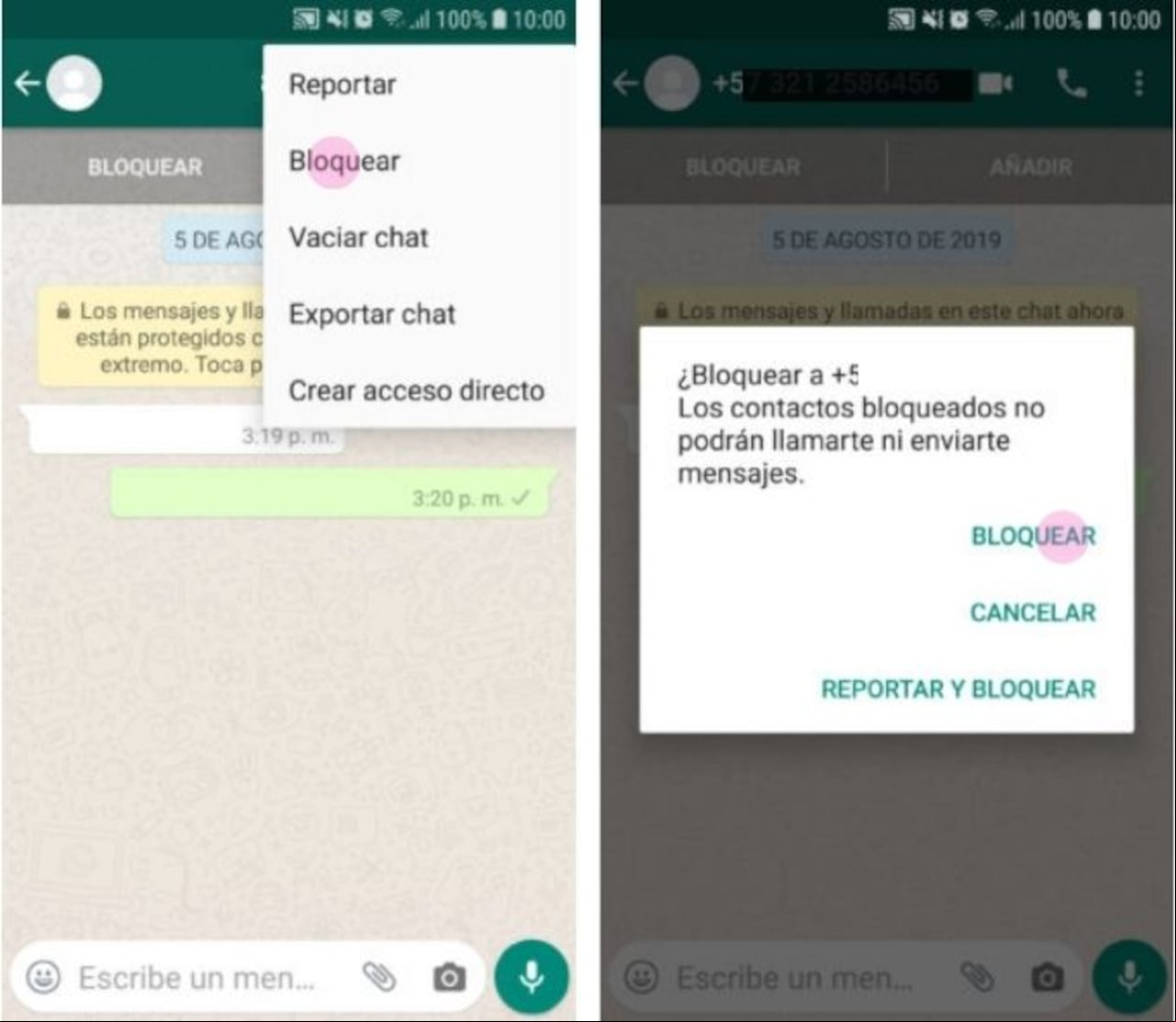 Así puede bloquear a un o en WhatsApp.