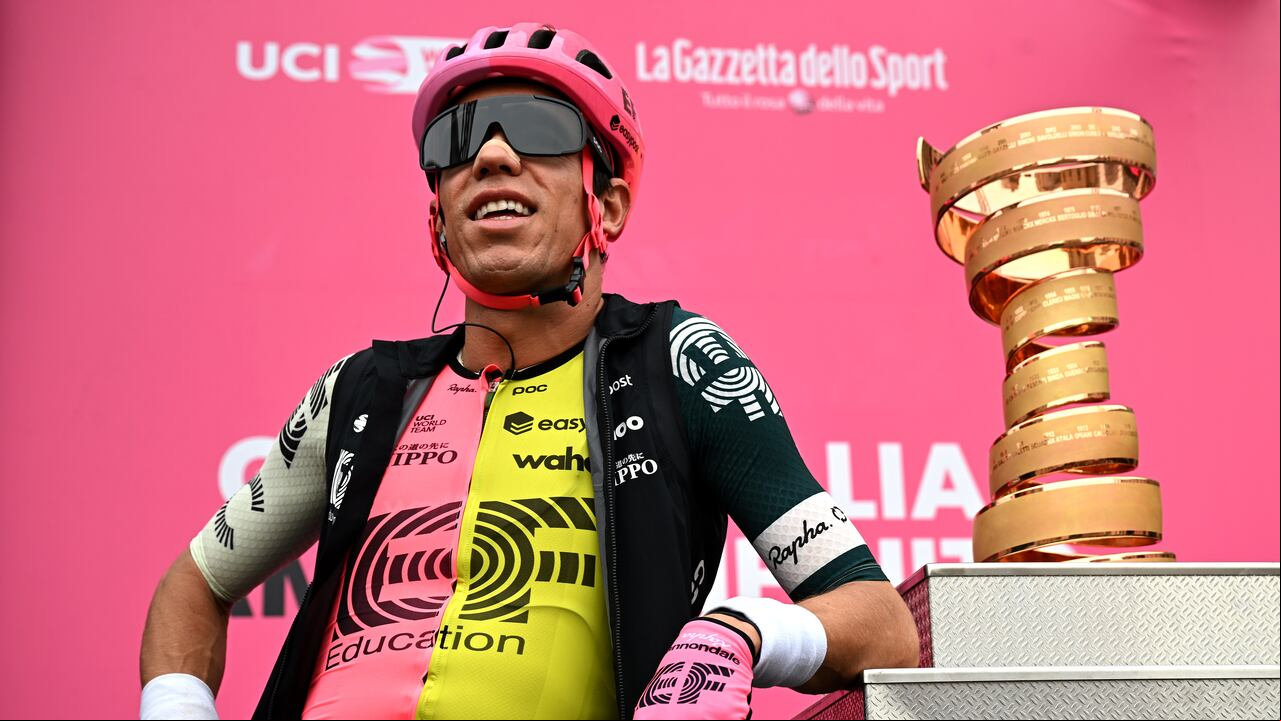 TERNI, ITALY - MAY 13: Rigoberto Urán of Colombia and Team EF Education-EasyPost prior to the 106th Giro d'Italia 2023, Stage 8 a 207km stage from Terni to Fossombrone / #UCIWT / on May 13, 2023 in Terni, Italy. (Photo by Getty Images/Stuart Franklin)