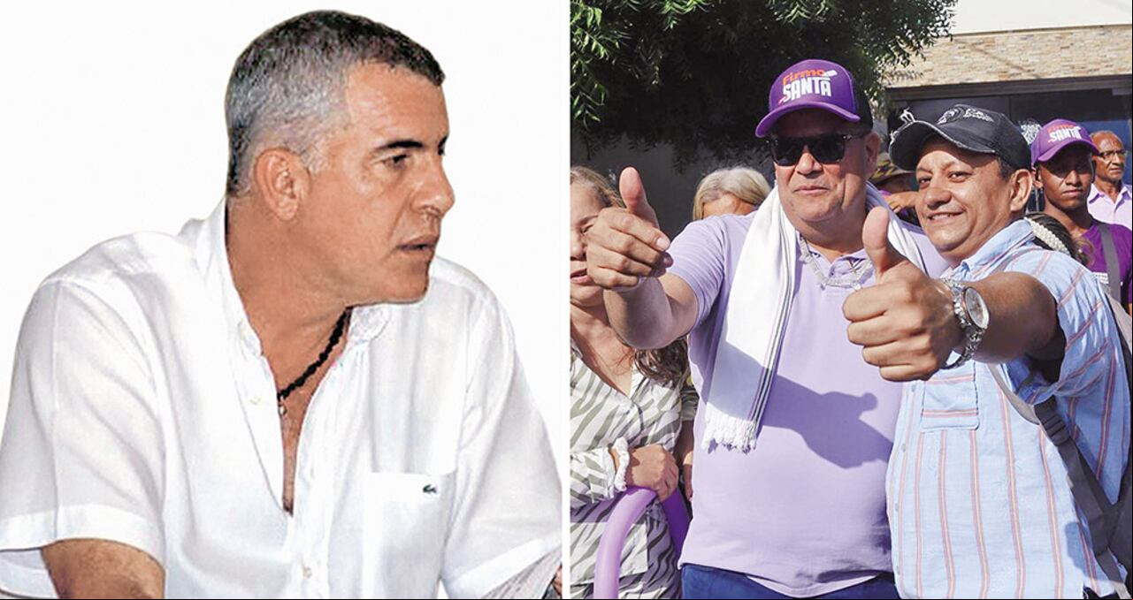 La Fiscalía afirma que el empresario Gabriel ‘el Turco’ Hilsaca (izq.) y el exnarco Santander Lopesierra (der.) habrían dado dinero a Nicolás Petro.