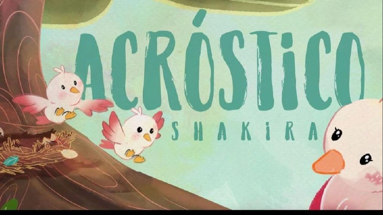 Acróstico, así se llama la nueva canción de Shakira, que tiene de portada a dos pajaritos, quienes al parecer esperan a su madre. Un representación de la colombiana, junto a sus hijos, Milan y Sasha. Imagen: Redes sociales Shakira