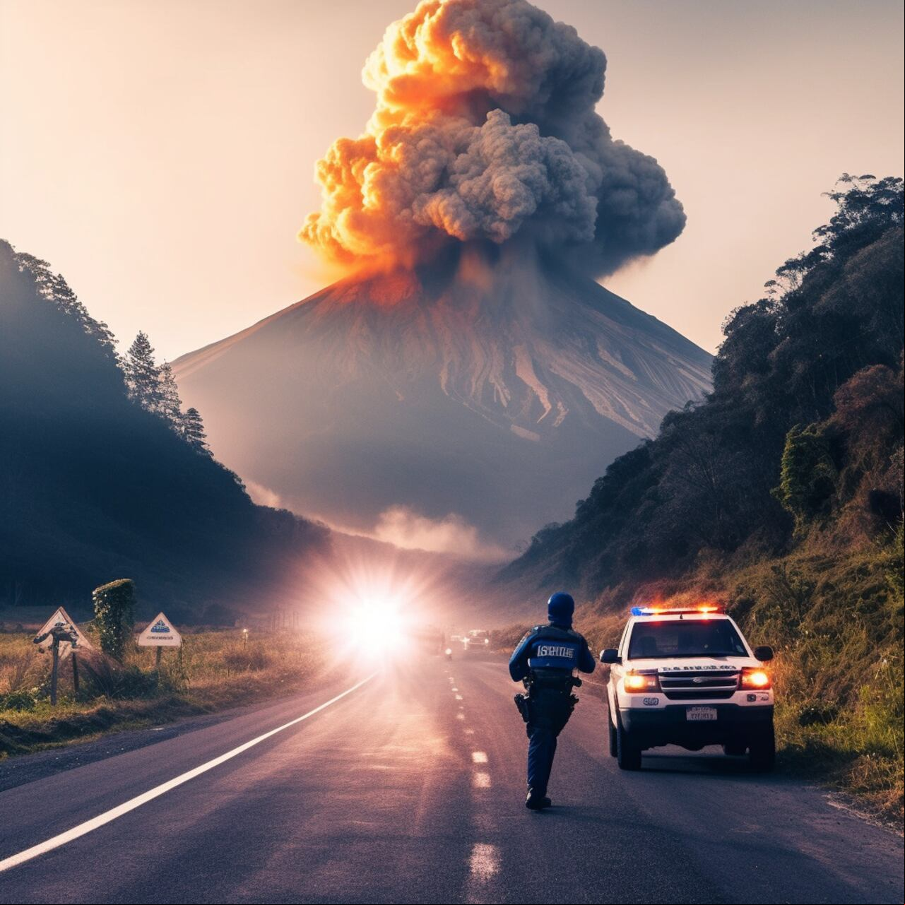 Las impactantes imágenes de lo que podría pasar en caso de que explote el volcán del Nevado del Ruiz, según la IA. Fotos de: Robby Bienestar, inteligencia artificial. Pulzo.