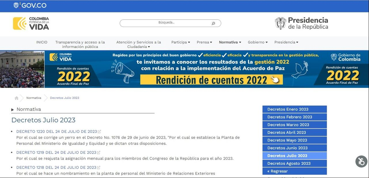 Plataforma de la Presidencia de la República