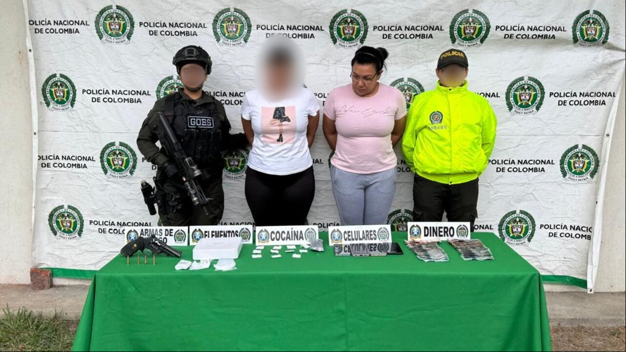 Alias Janeth y otra mujer fueron capturadas en Palmira, señaladas de tráfico de estupefacientes.