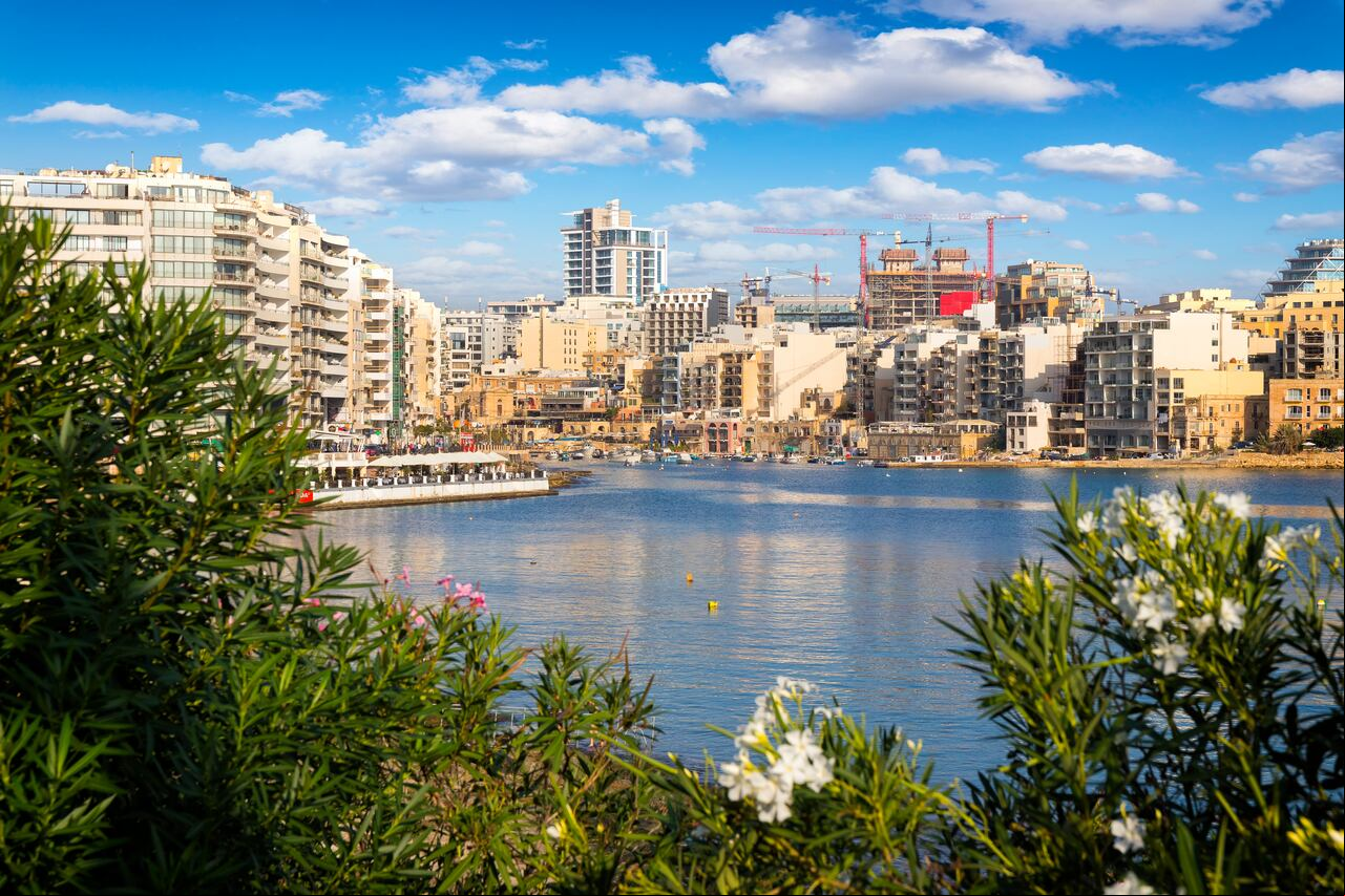 Malta - Mediterranean travel destination, St. Julians Bay and Paceville