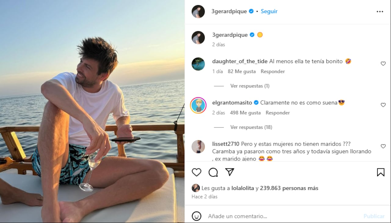 Gerard Piqué disfruta de sus vacaciones junto a Clara Chía.