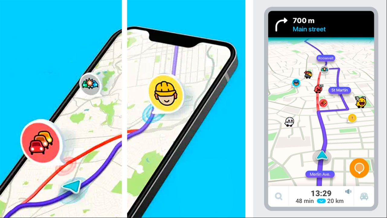 Waze, app diseñada para ayudar a los conductores a moverse en la ciudad.