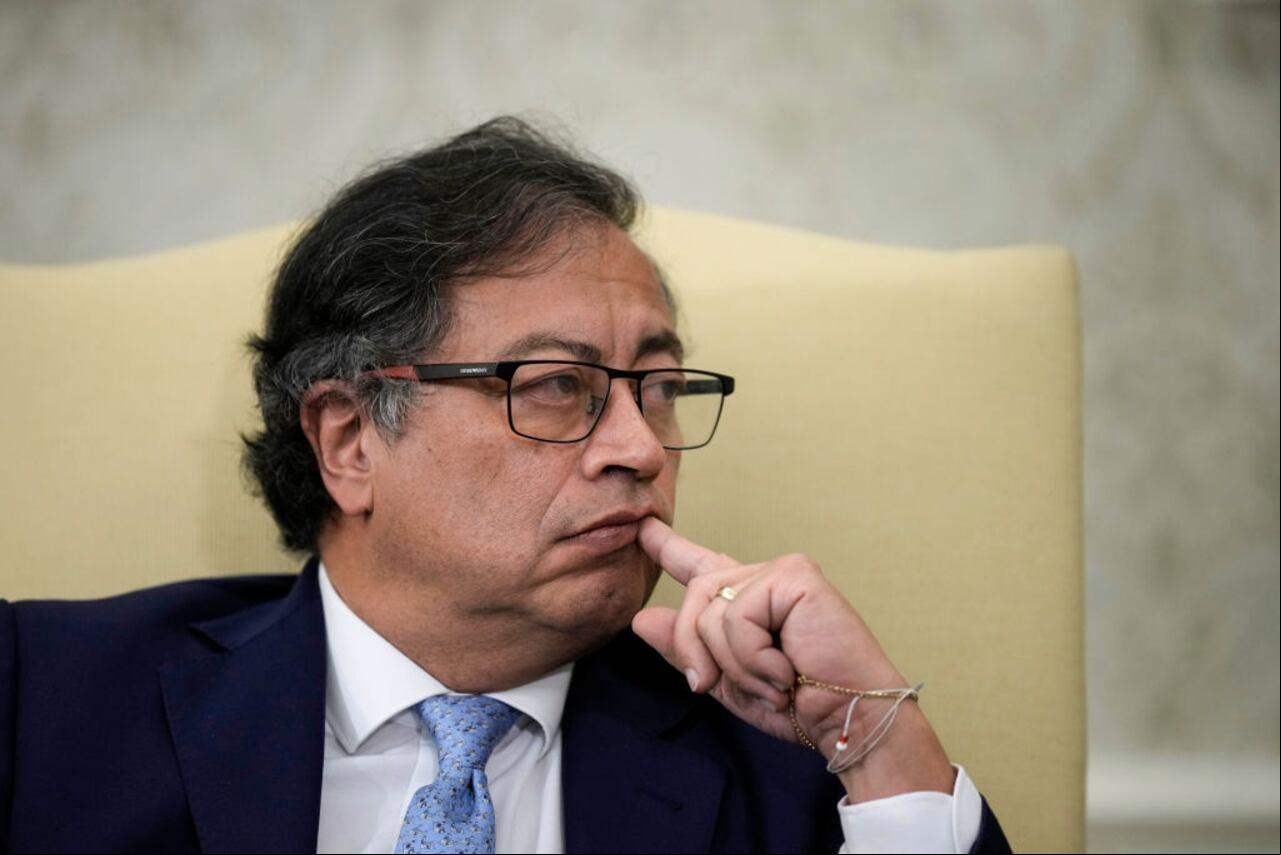 El presidente de Colombia, Gustavo Petro, en la Oficina Oval de la Casa Blanca, el 20 de abril de 2023, en Washington (Estados Unidos)
