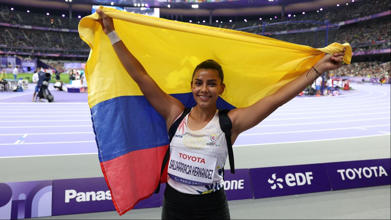 Con la bandera por todo lo alto: así celebró Xiomara su triunfo en la capital sa este viernes.
