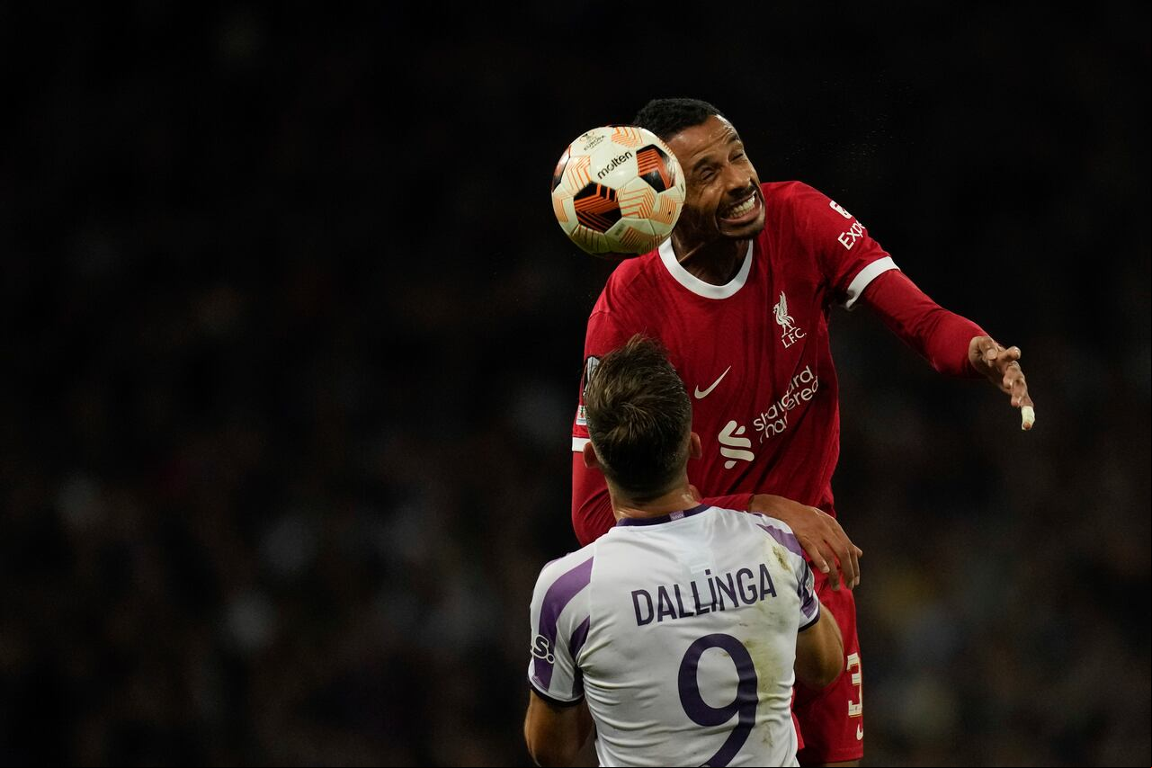Imagen del partido entre el Toulouse y el Liverpool por la tercera fecha de la fase de grupos de la Europa League 23-24.