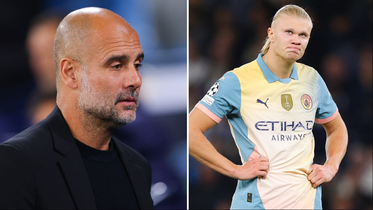 Pep Guardiola y Erling Haaland, técnico y goleador del Manchester City