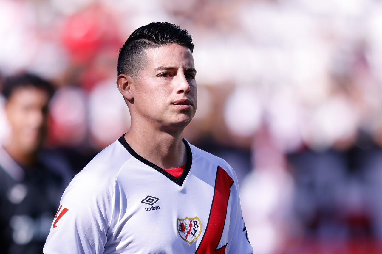 MADRID, SPAIN - SEPTEMBER 28: James Rodriguez of Rayo Vallecano looks on during the Spanish League, LaLiga EA Sports, football match played between Rayo Vallecano and CD Leganes at Estadio de Vallecas on September 28, 2024, in Madrid, Spain. (Photo By Dennis Agyeman/Europa Press via Getty Images)