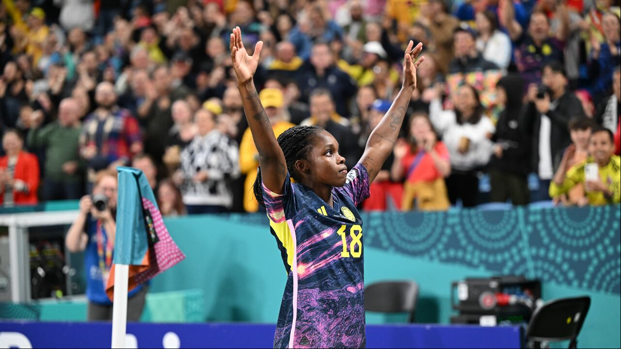 SYDNEY, AUSTRALIA - JULY 30: Linda Caicedo of Colombia celebrates after scoring her team's first goal during the FIFA Women's World Cup Australia & New Zealand 2023 Group H match between and Colombia at Sydney Football Stadium on July 30, 2023 in Sydney, Australia. (Photo by Amy Halpin /DeFodi Images via Getty Images)