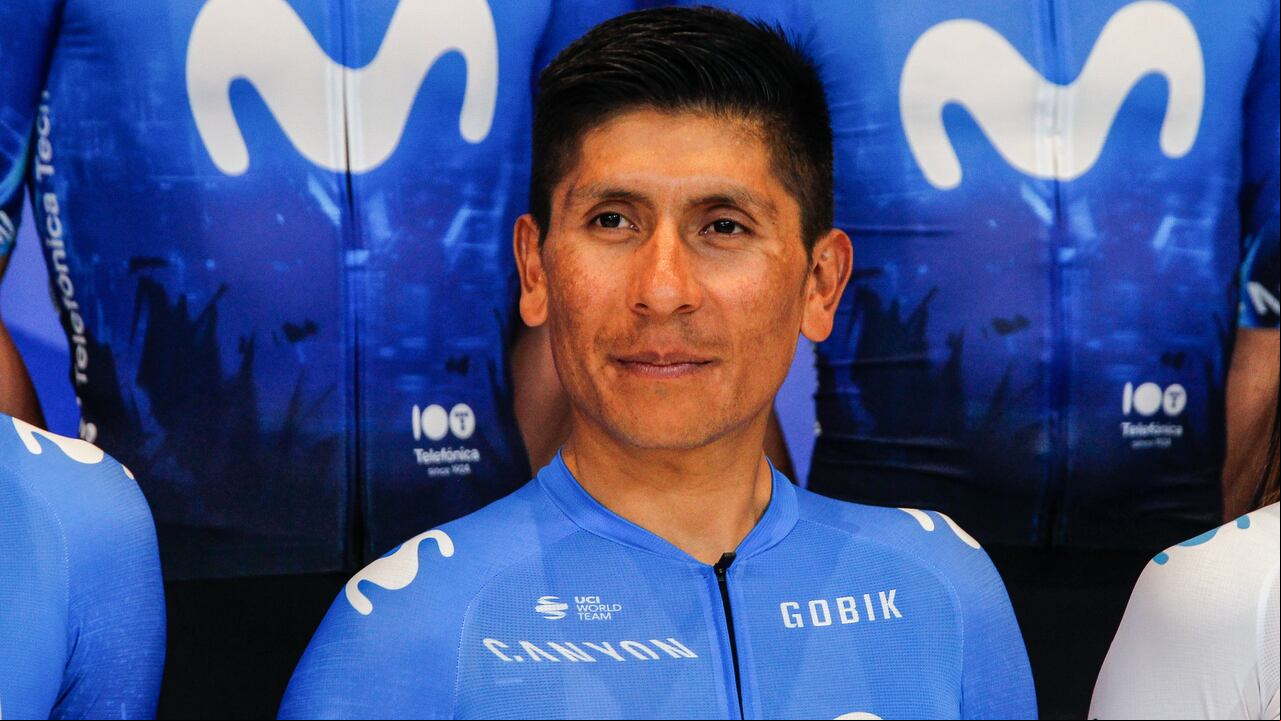 Nairo Quintana en la presentación del Movistar Team 2024.