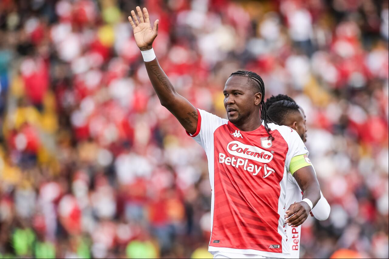 Bogotá. Agosto 12 de 2023. Independiente Santa Fe enfrenta a La Equidad, por la quinta fecha de la liga BetPlay, en el estadio El Campin.(Colprensa-John Paz)