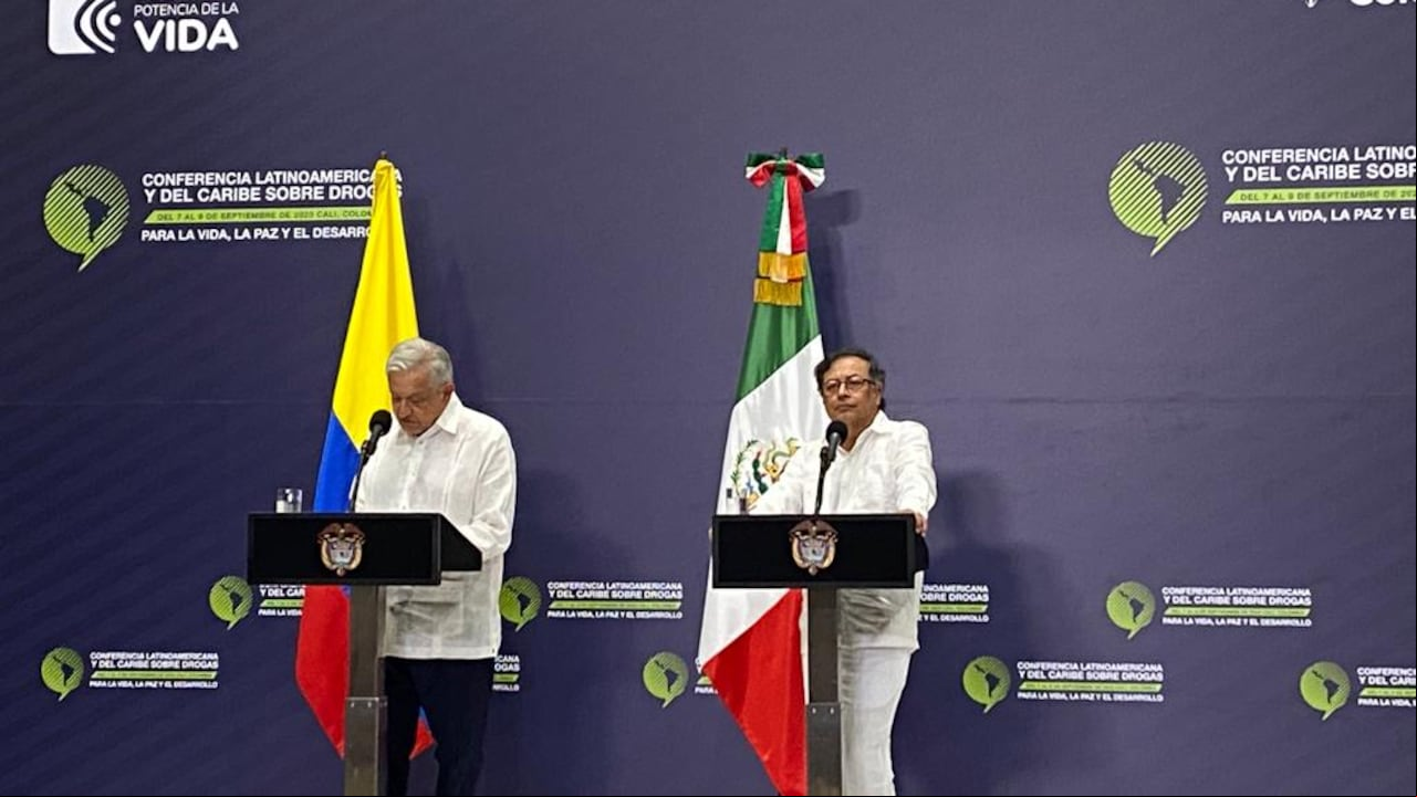 Declaraciones del presidente de Colombia, Gustavo Petro, y el de México, Andrés Manuel López Obrador. Cali, septiembre 9 de 2023.