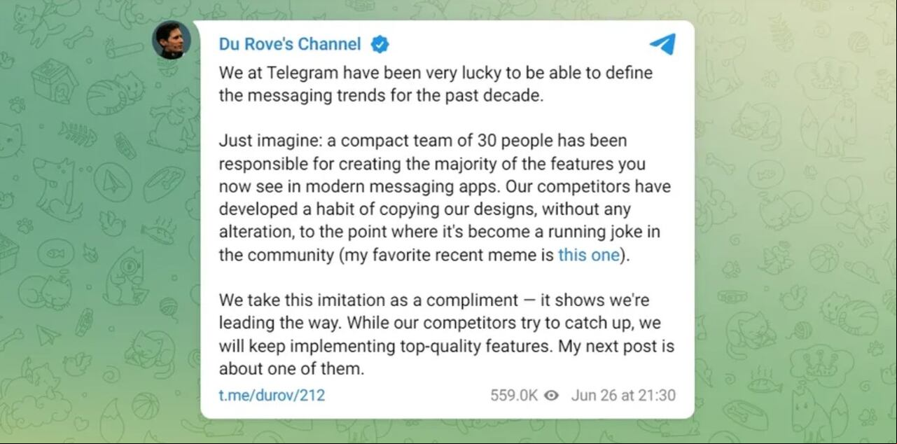 Telegram sorprende a WhatsApp con el anuncio de una función revolucionaria: Descubre de qué se trata.