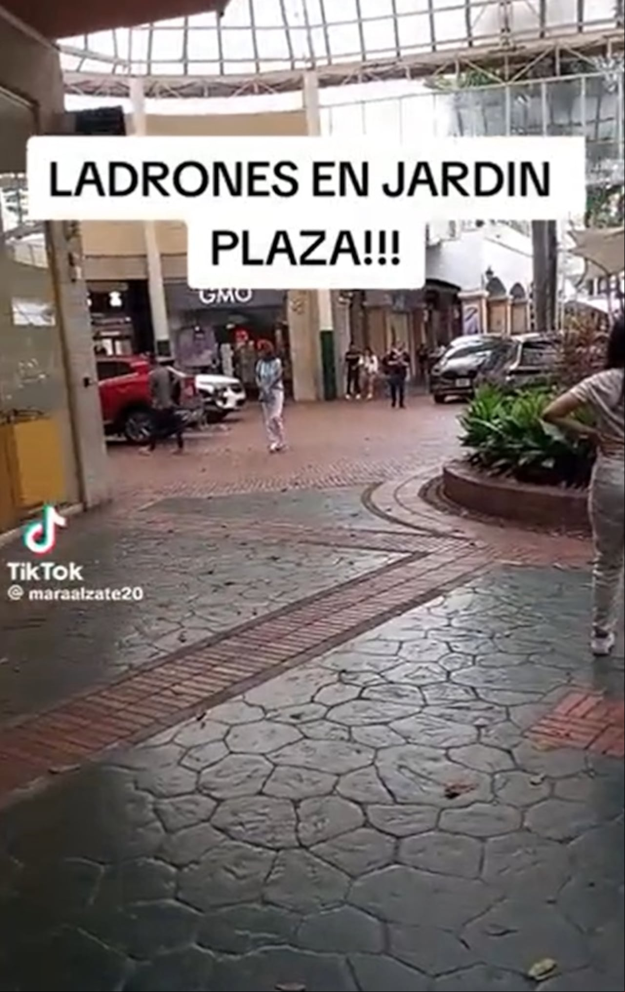 La señora se encontraba en una de las intersecciones peatonales más concurridas del centro comercial.