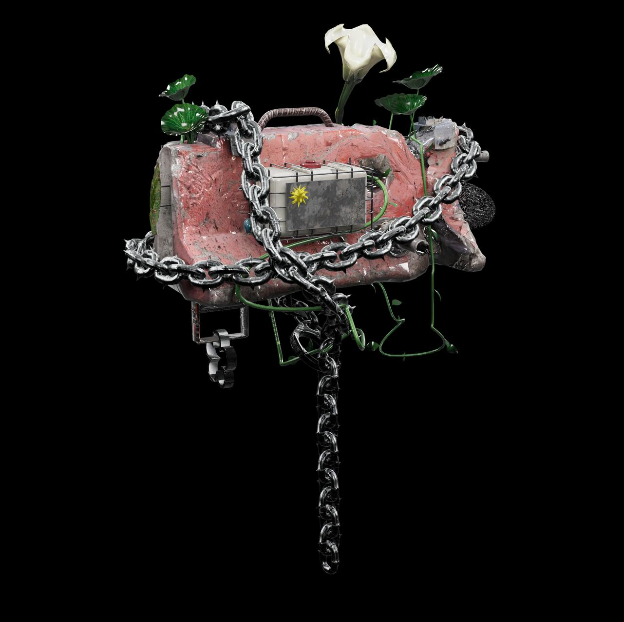Del 18 al 23 noviembre del 2024 estará disponible la exhibición en el Instituto Departamental de Bellas Artes en Cali.
Arte de JUAN RAMÍREZ (ECUADOR), mis cadenas #2, 2021
