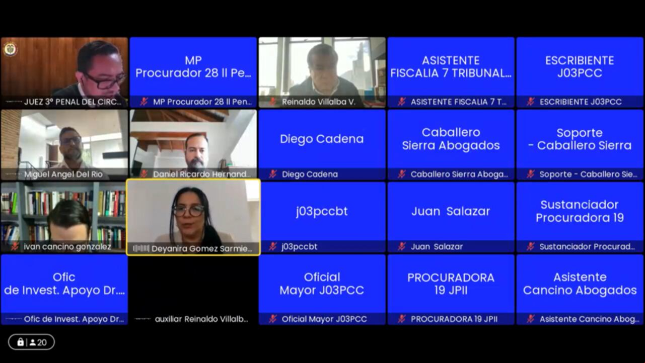 Deyanira Gómez Sarmiento declaró este miércoles bajo juramento como testigo en el juicio que se adelanta en contra de Diego Javier Cadena Ramírez.