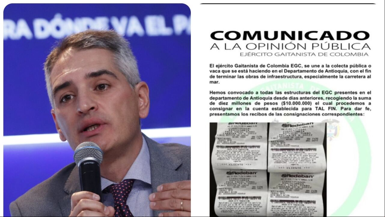 El gobernador Andrés Julián Rendón se refirió al posible aporte del Clan del Golfo a la vaca por las vías 4G en Antioquia.