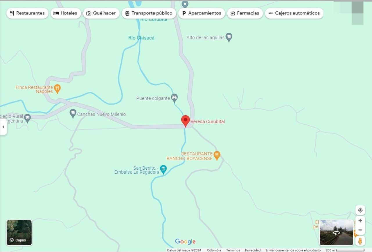 Ubicación de la vereda Curubital.
