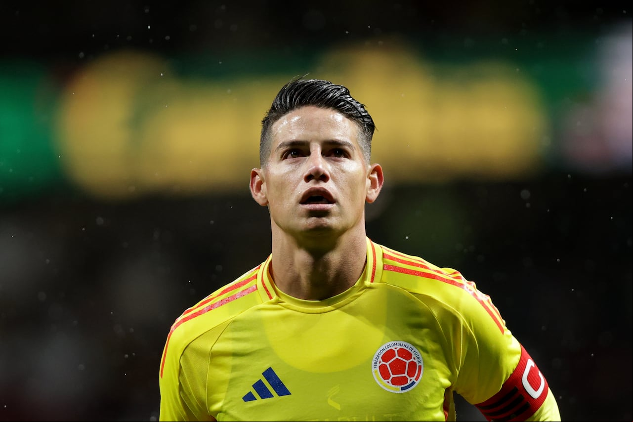MADRID, SPAIN - MARCH 26: James Rodriguez of Colombia looks on during the friendly match between Romania and Colombia at Civitas Metropolitan Stadium on March 26, 2024 in Madrid, Spain. (Photo by Gonzalo Arroyo Moreno/Getty Images) (Photo by Gonzalo Arroyo Moreno/Getty Images)
