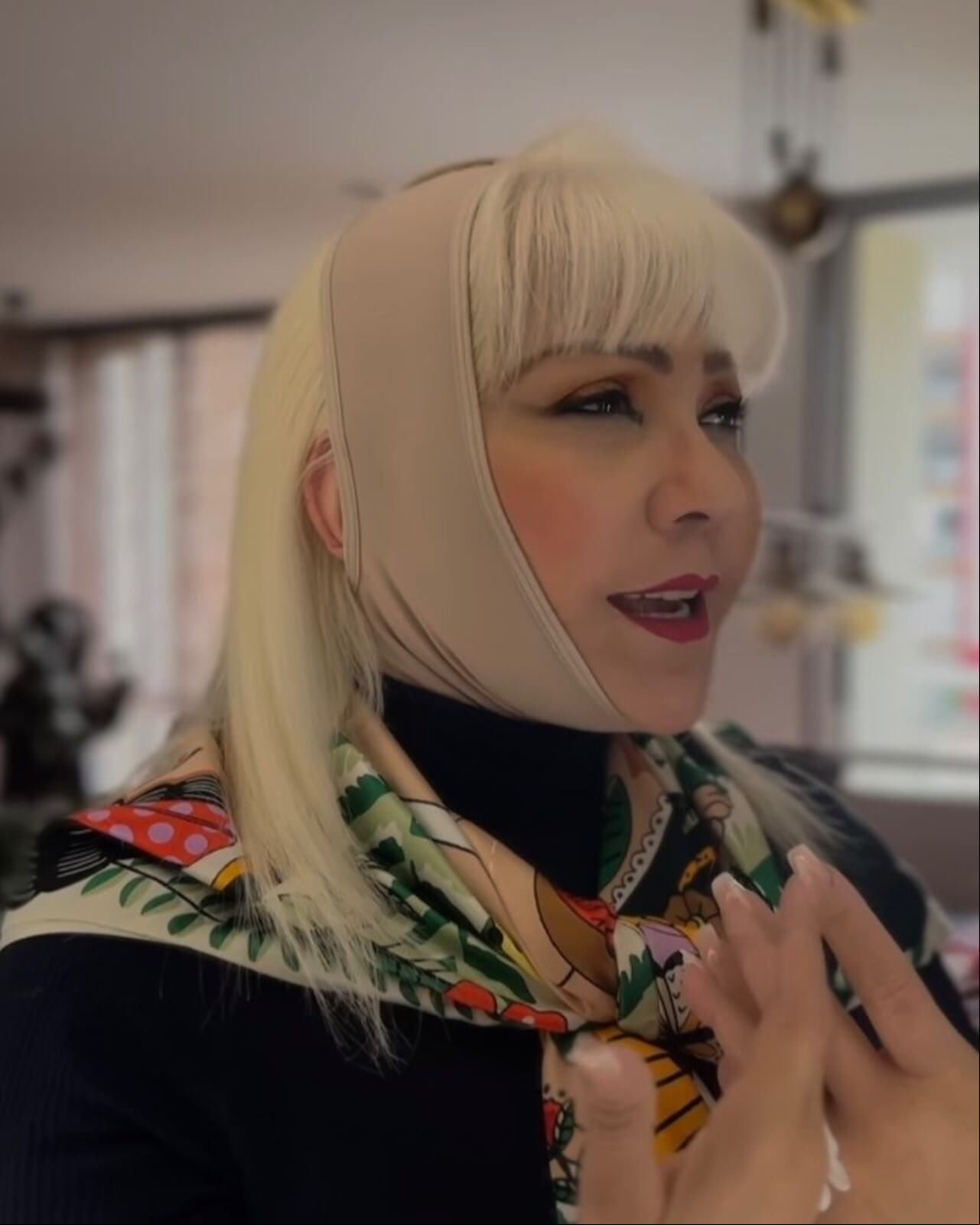 Así luce la Gorda Fabiola después de su lifting facial y lipopapada.Foto: Fragmento video en instagram de la Gorda Fabiola.